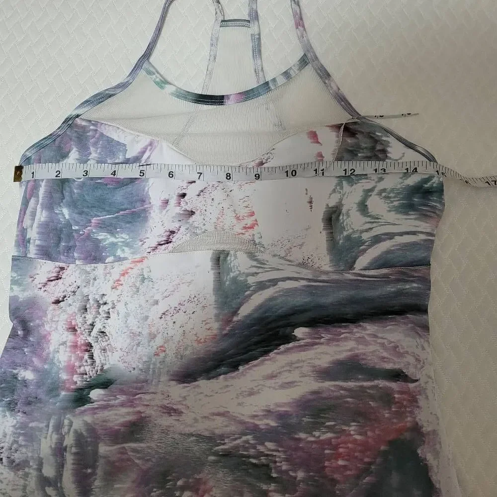 Fabletics Small Daphne Performance Tank Stratus/White Support Mesh Workout Gym - Picture 8 of 9